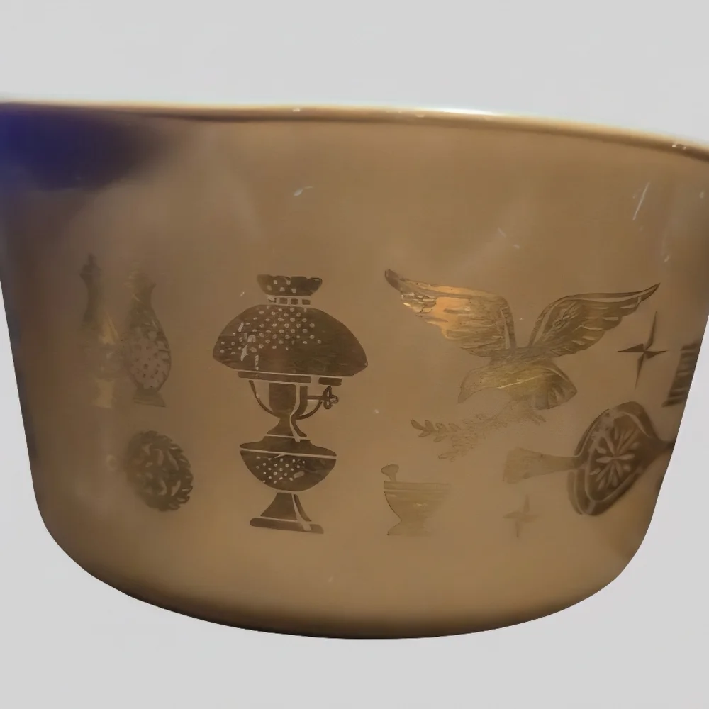 PYREX Early American 473 Gold Colonial Brown Casserole Dish Base No Lid Size 1QT - Picture 5 of 8